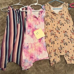 Velveteen bamboo rompers THREE